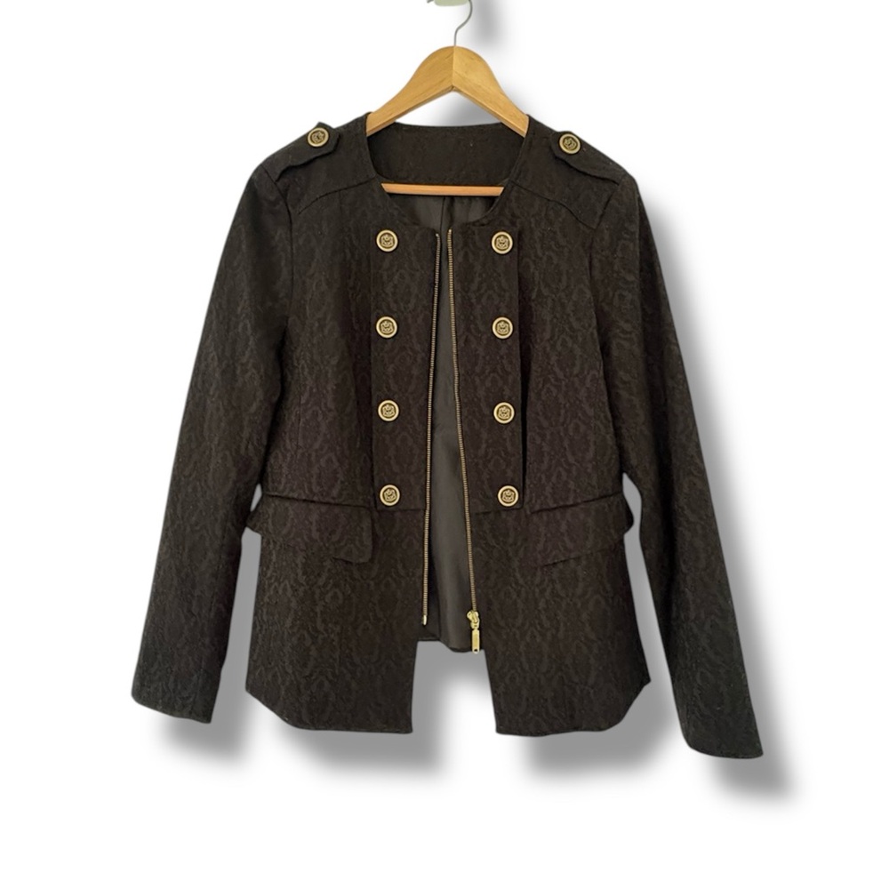★ Vintage Brocade Blazer with Gold Detailing ★
